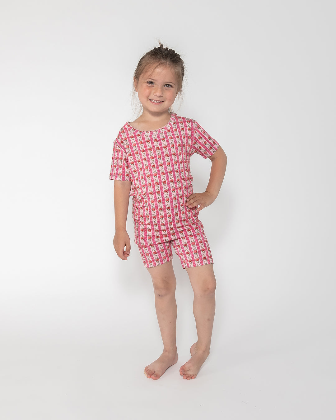 Kids Short PJ Set - Rose & Bows