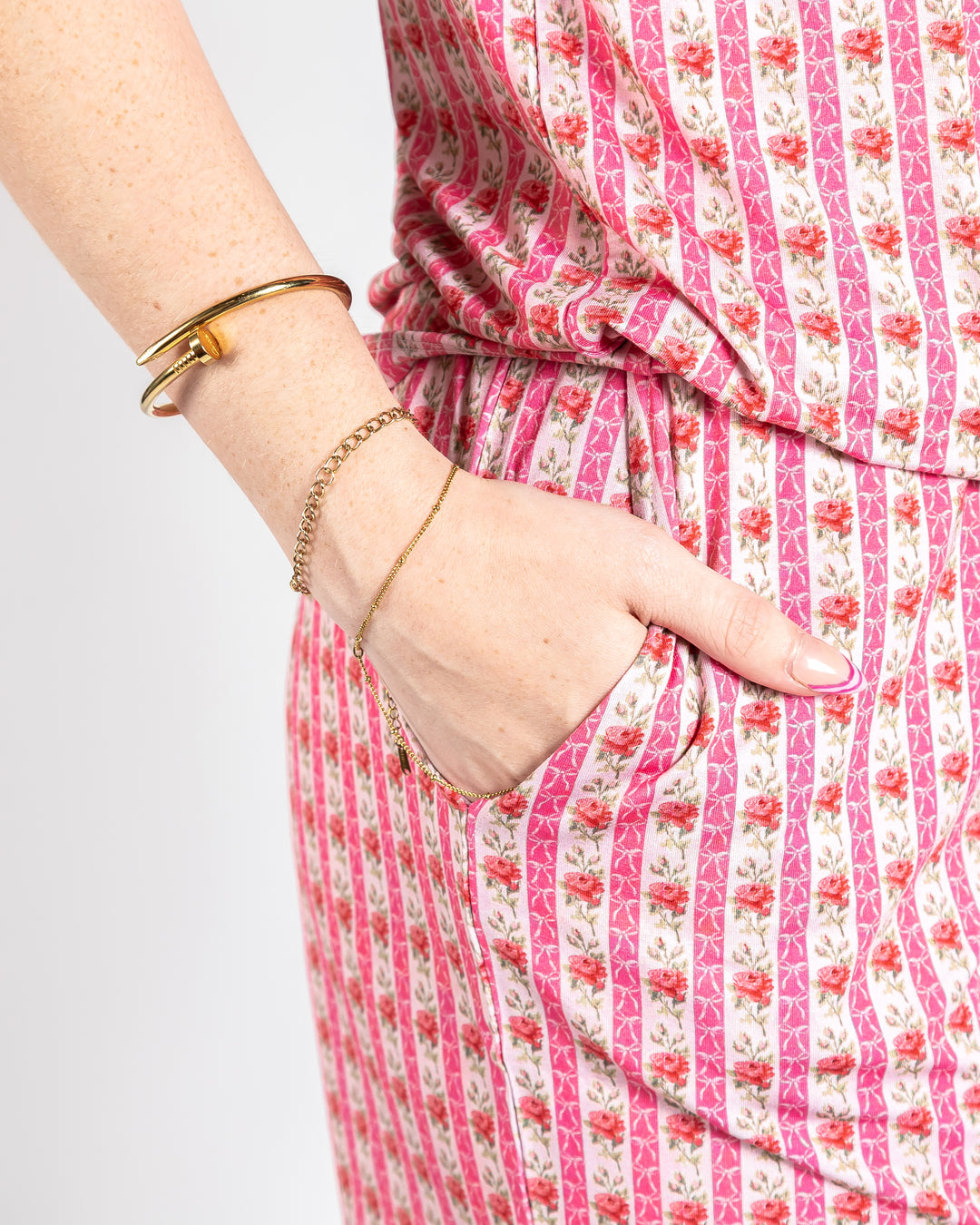 Ladies T-Shirt & Short PJ Set - Rose & Bows