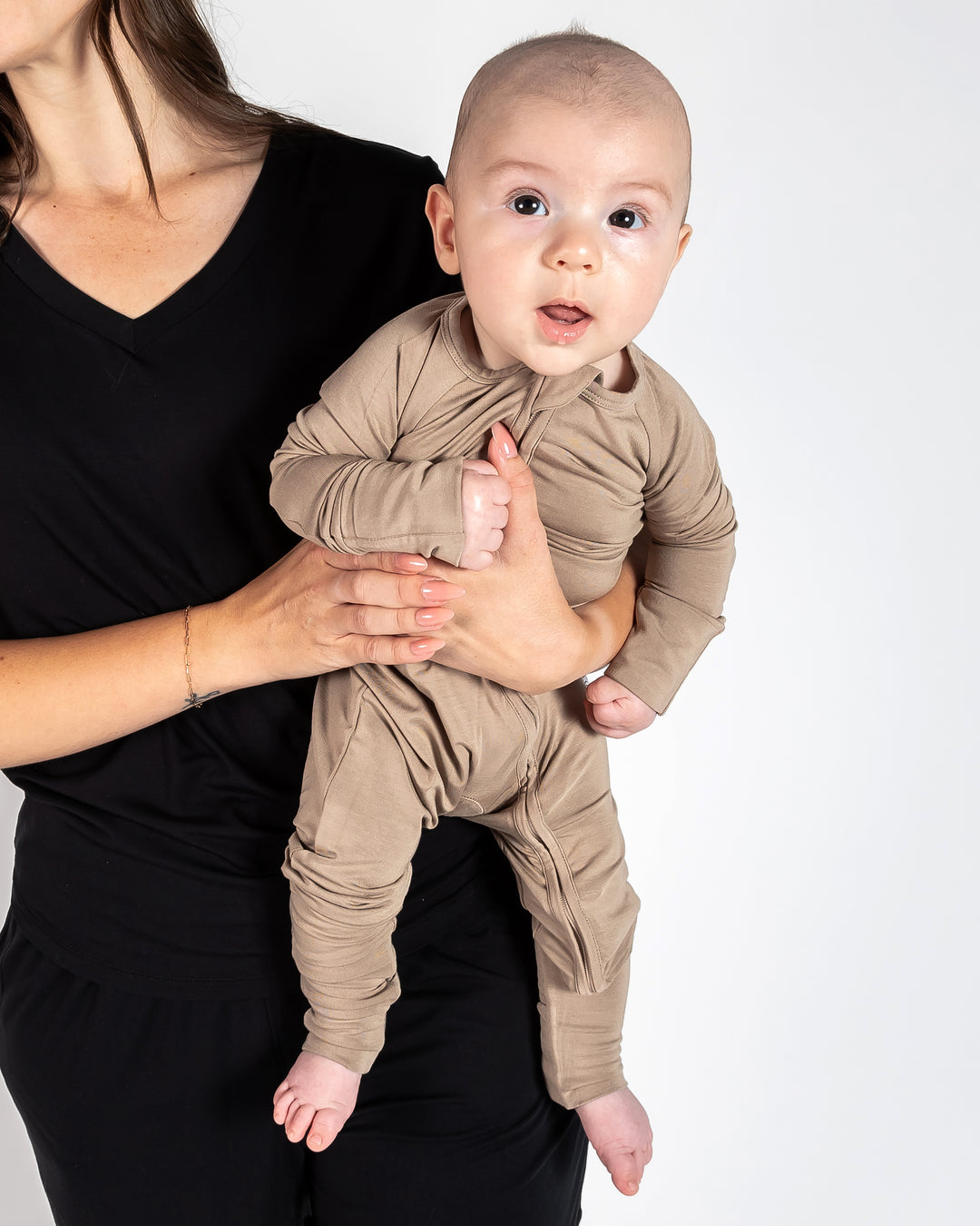 Convertible Footed Onesie - Sand Dune