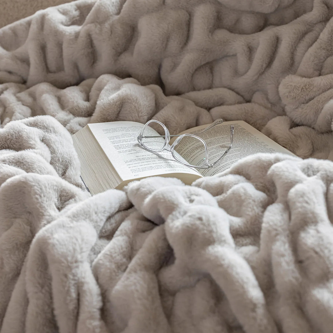 Greige Double-sided Minky Blanket