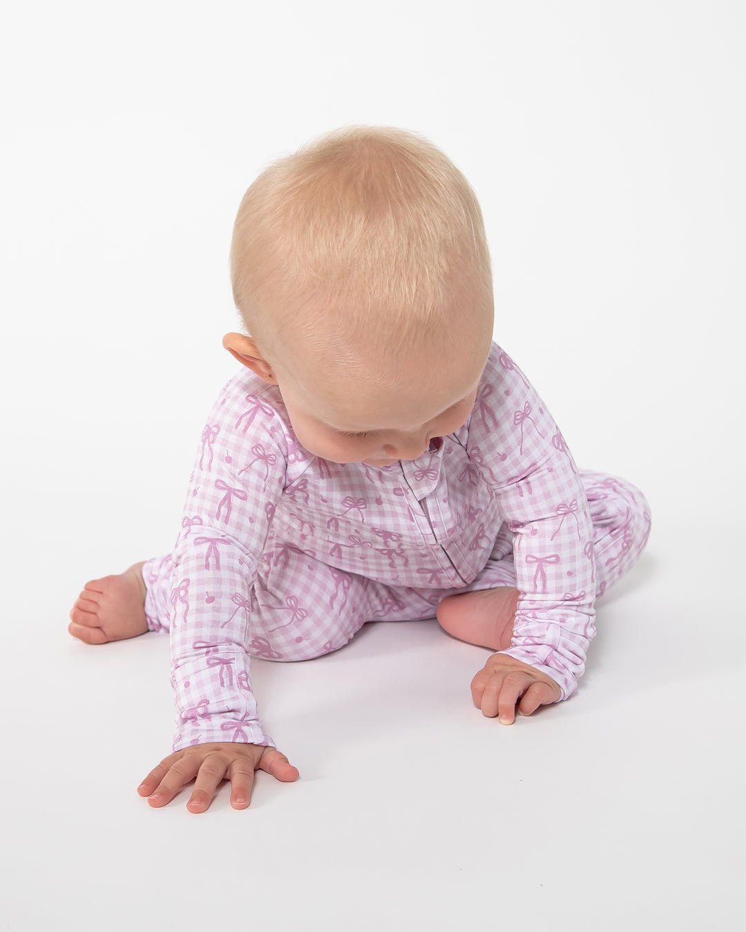 Convertible Footed Onesie - Pink Gingham & Bows