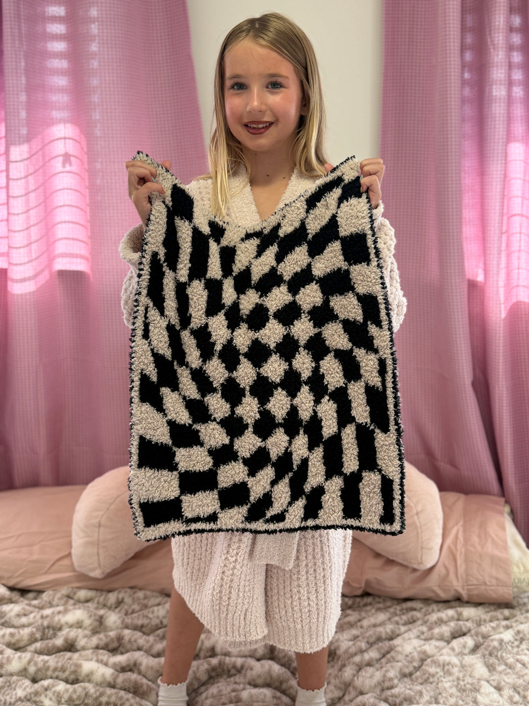 Wavy Checker Print Tap Shoe & Rainy Day Lovey