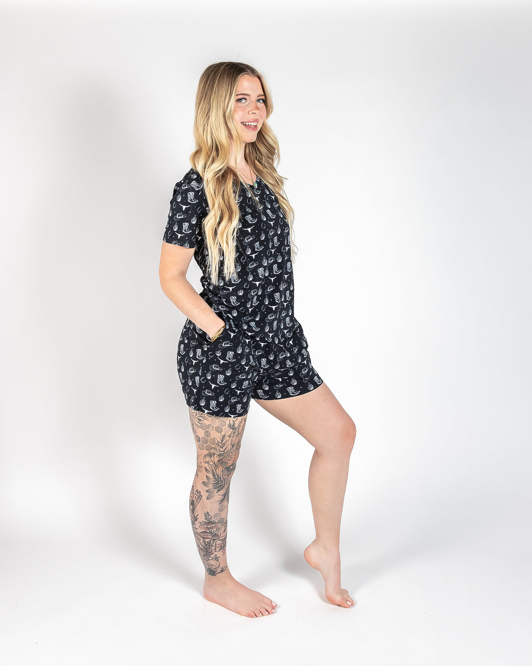 Ladies T-Shirt & Short PJ Set - Country Nights