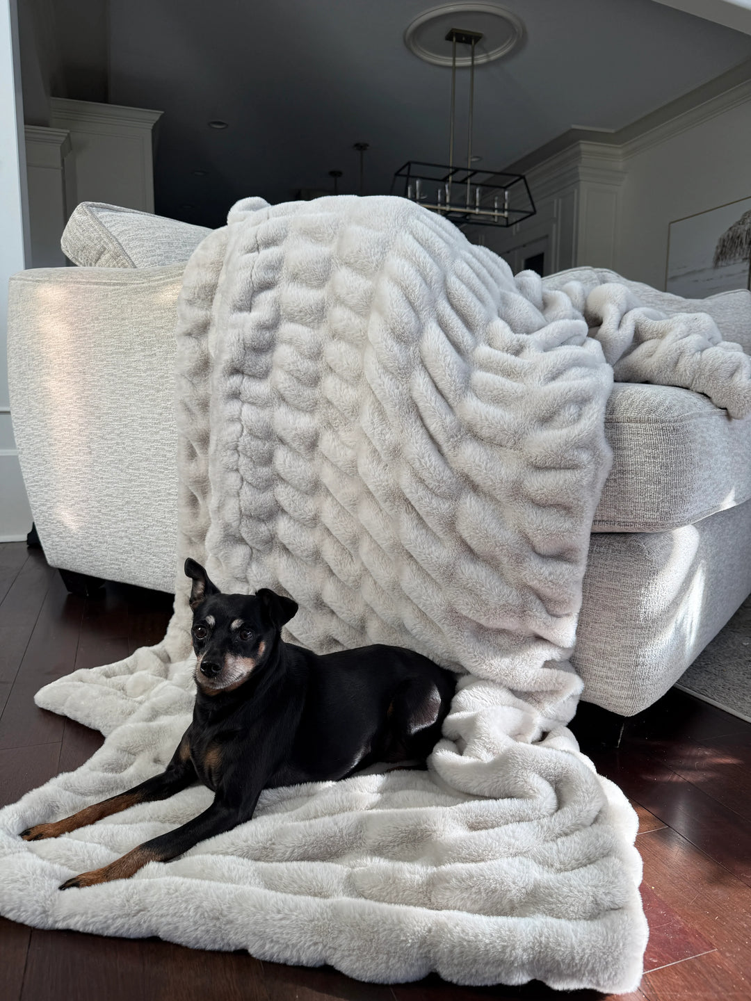 Greige Double-sided Minky Blanket