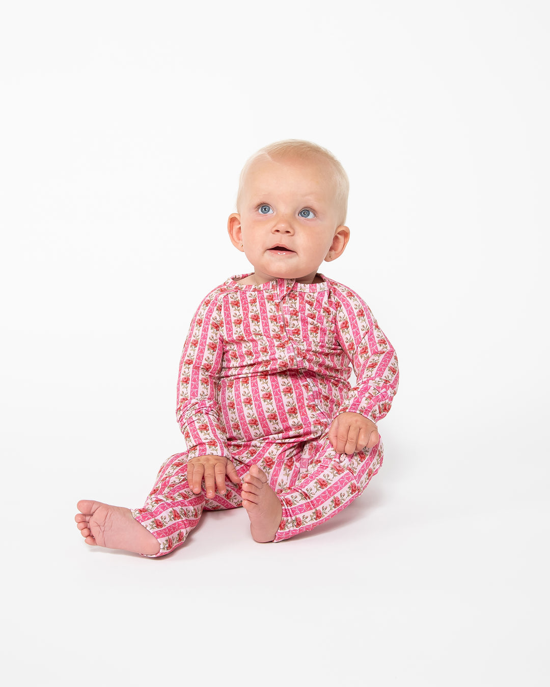 Convertible Footed Onesie - Rose & Bows