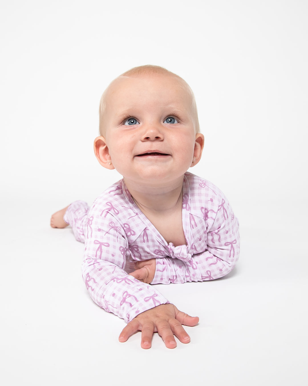 Convertible Footed Onesie - Pink Gingham & Bows