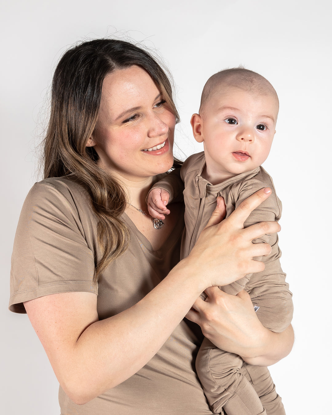 Ladies T-Shirt & Short PJ Set - Sand Dune