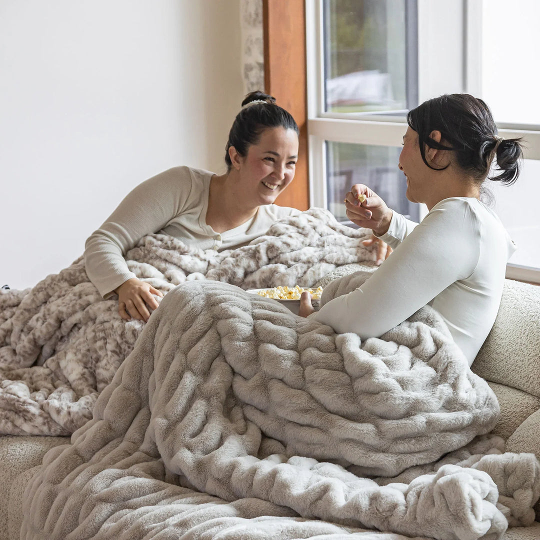 Greige Double-sided Minky Blanket