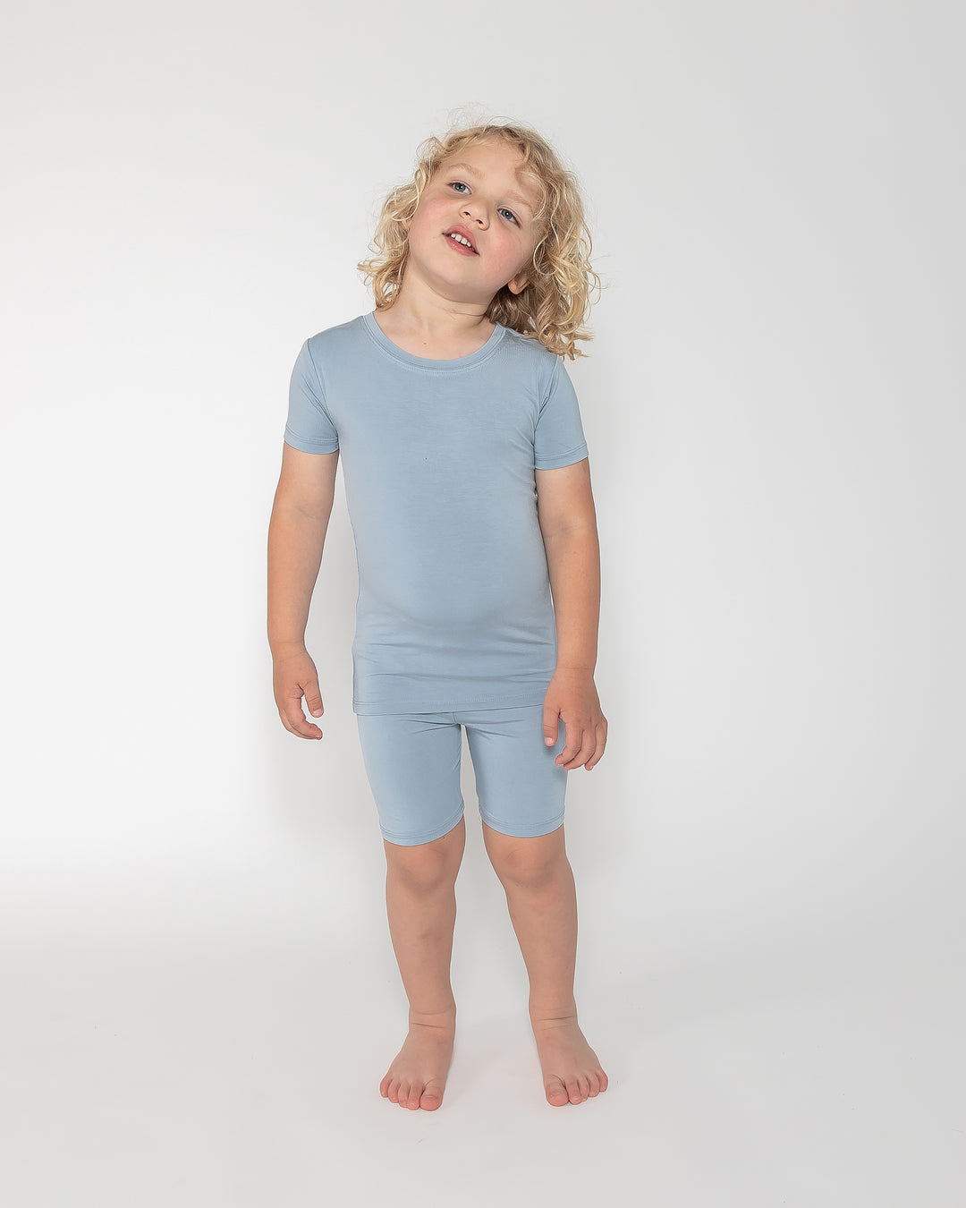 Kids Short PJ Set - Dusty Blue