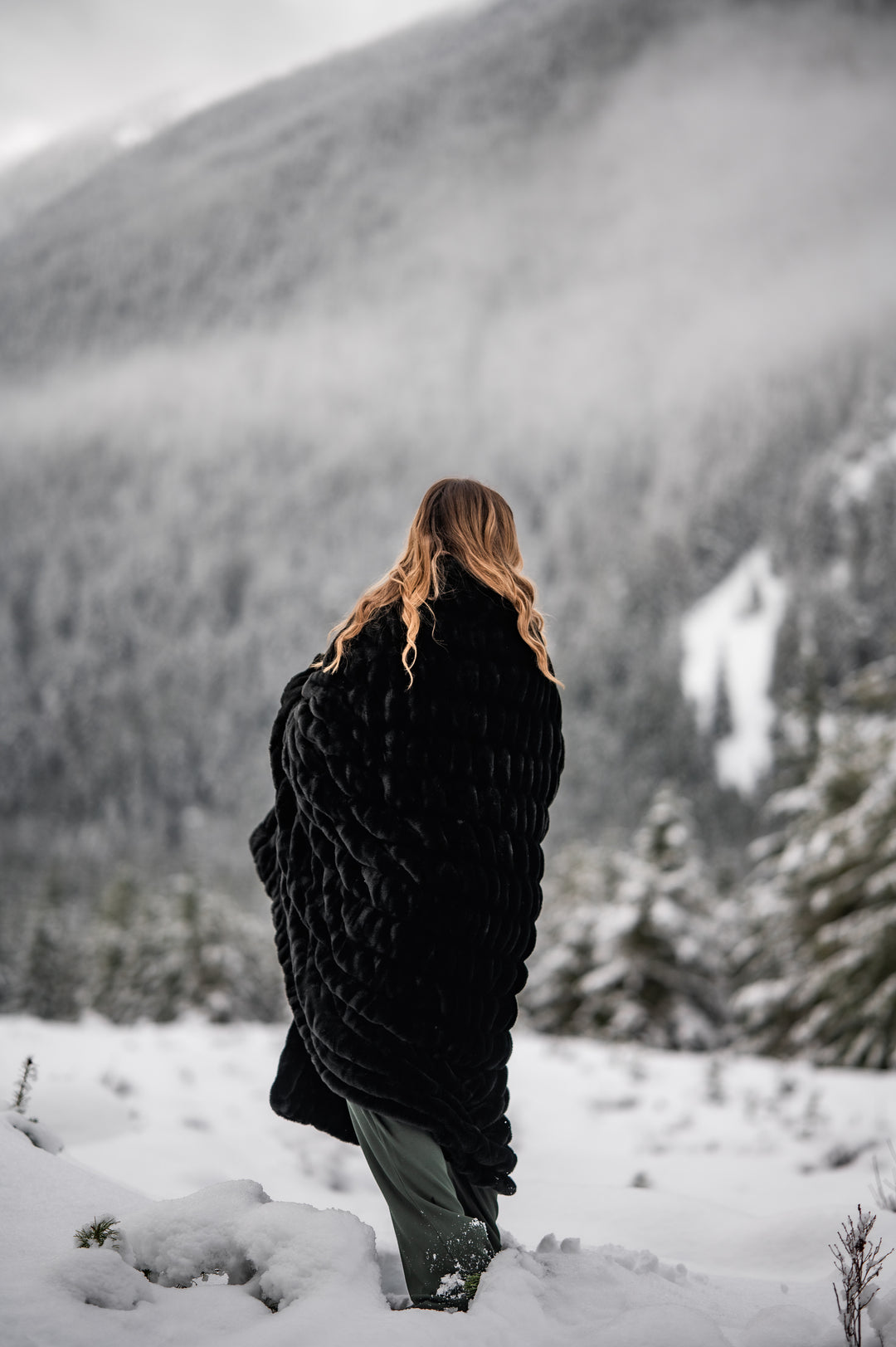 Midnight Black Double-sided Minky Blanket
