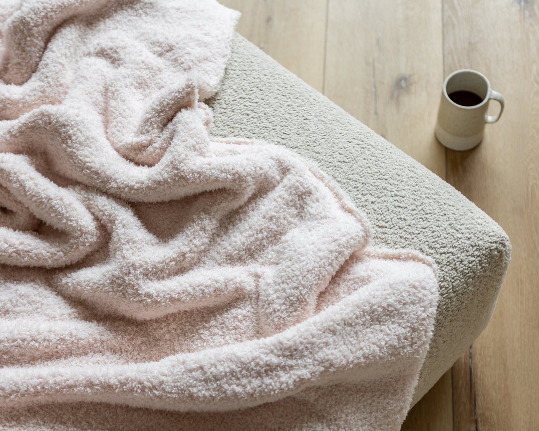 Primrose Pink Solid Double Layered Print Extended Throw