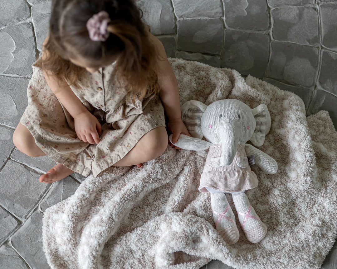 Blushing Beige & White Leopard Print Toddler Blanket