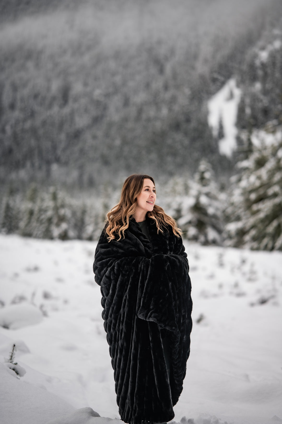 Midnight Black Double-sided Minky Blanket