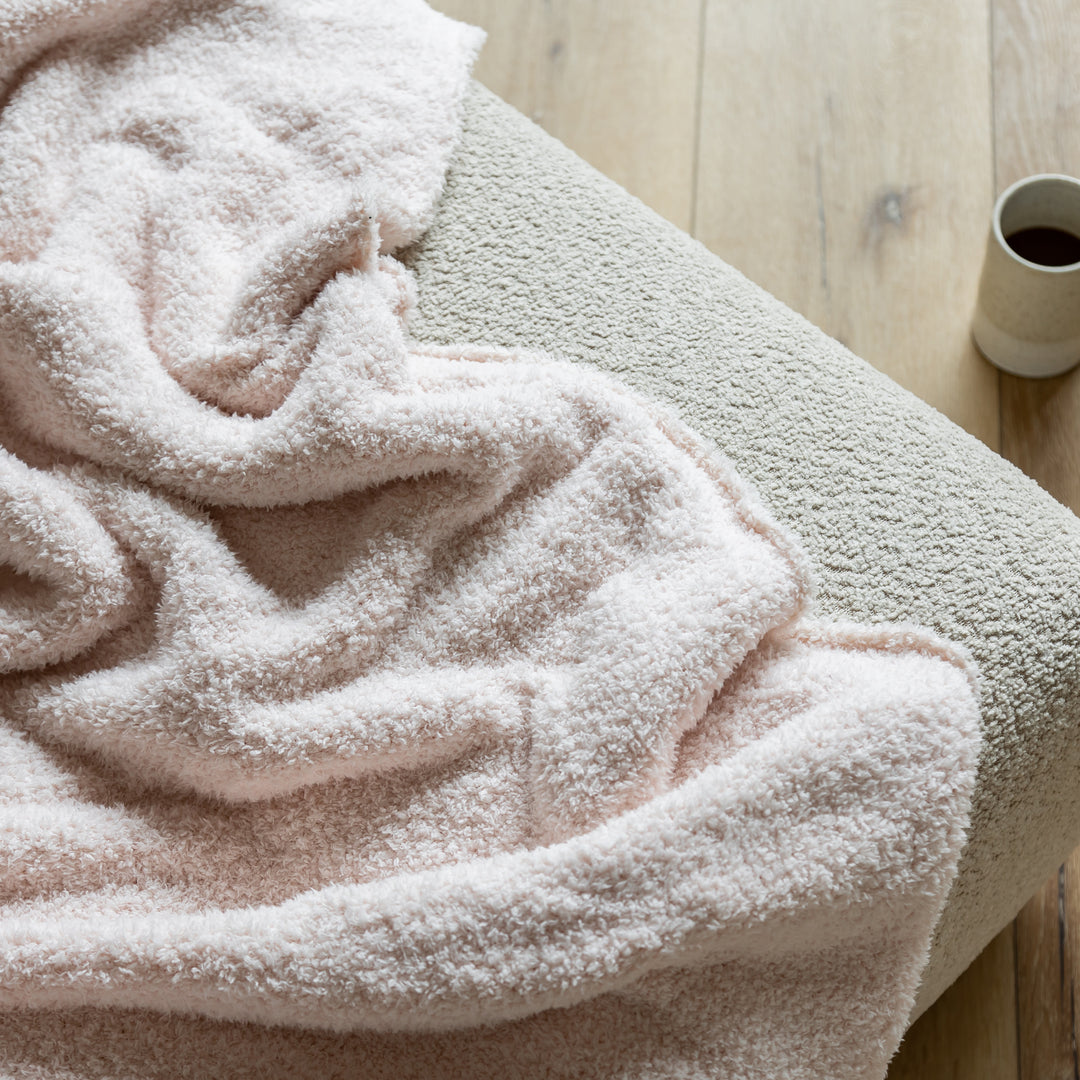 Primrose Pink Solid Double Layered Print Extended Throw