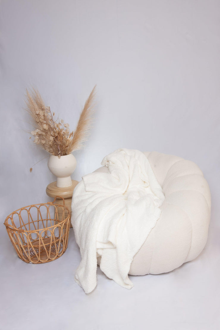 White Solid Double Layered Throw - Sunset Snuggles