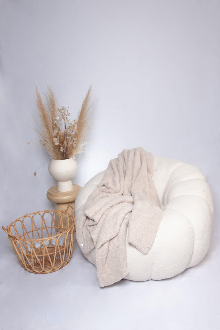 Blushing Beige Solid Double Layered Throw - Sunset Snuggles