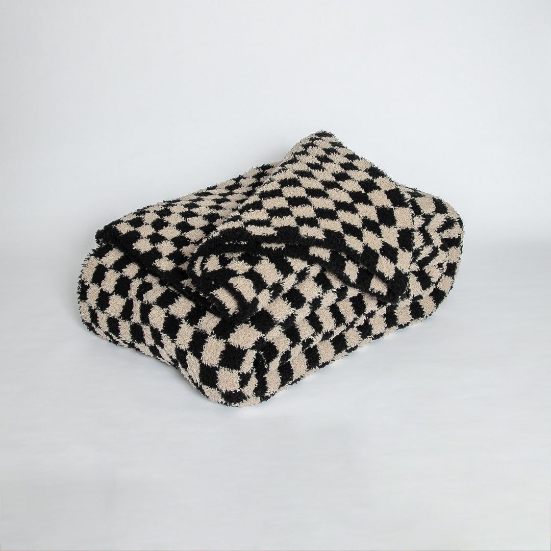 Tap Shoe & Rainy Day Check Print Extended Throw