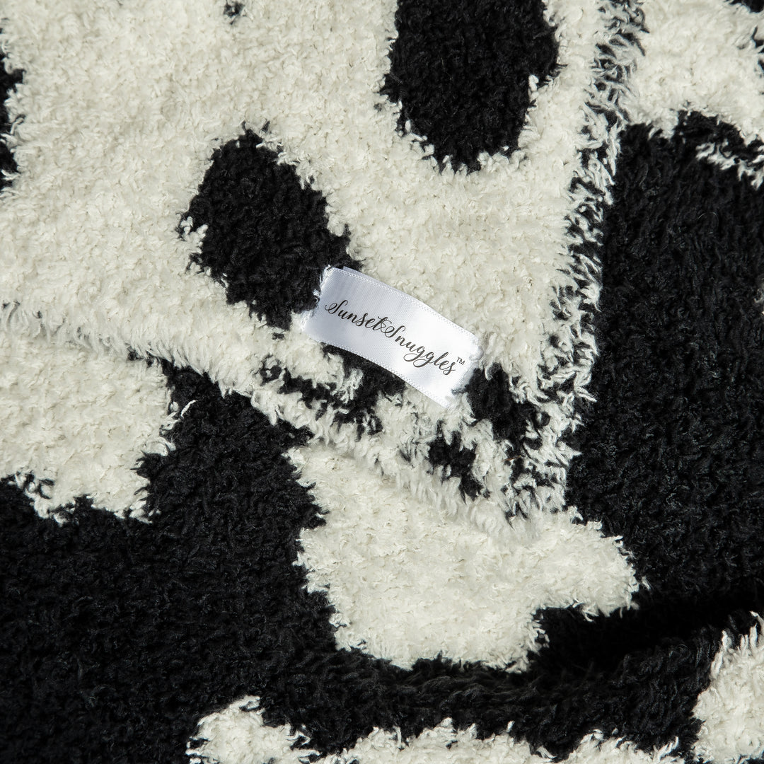 Tap Shoe & Baby's Breath Cow Print Extended Throw