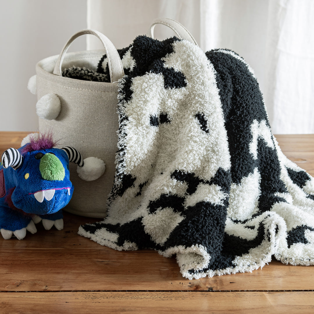 Tap Shoe & Baby's Breath Cow Print Extended Throw