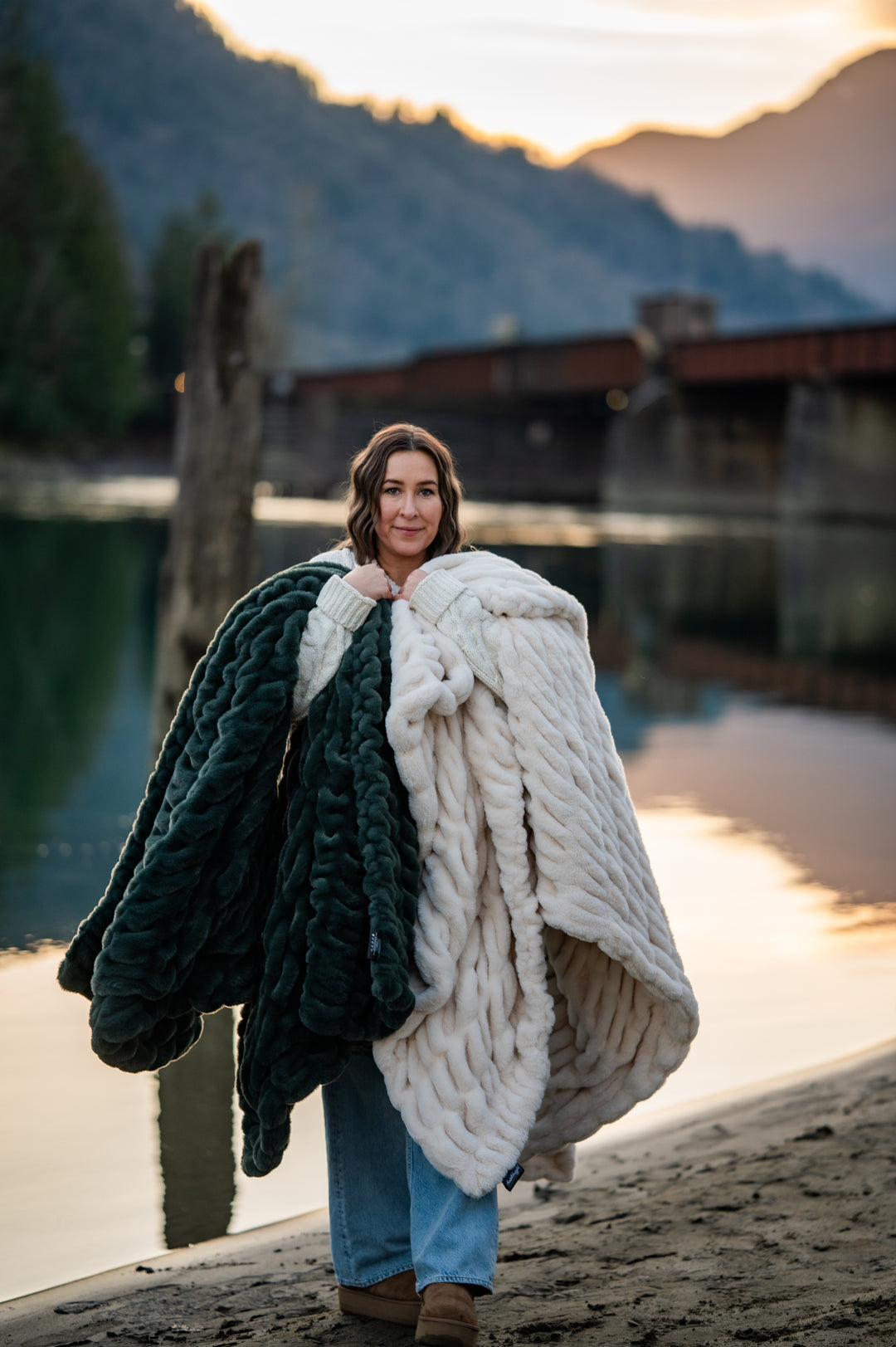 Deep Forest Green Minky Blanket