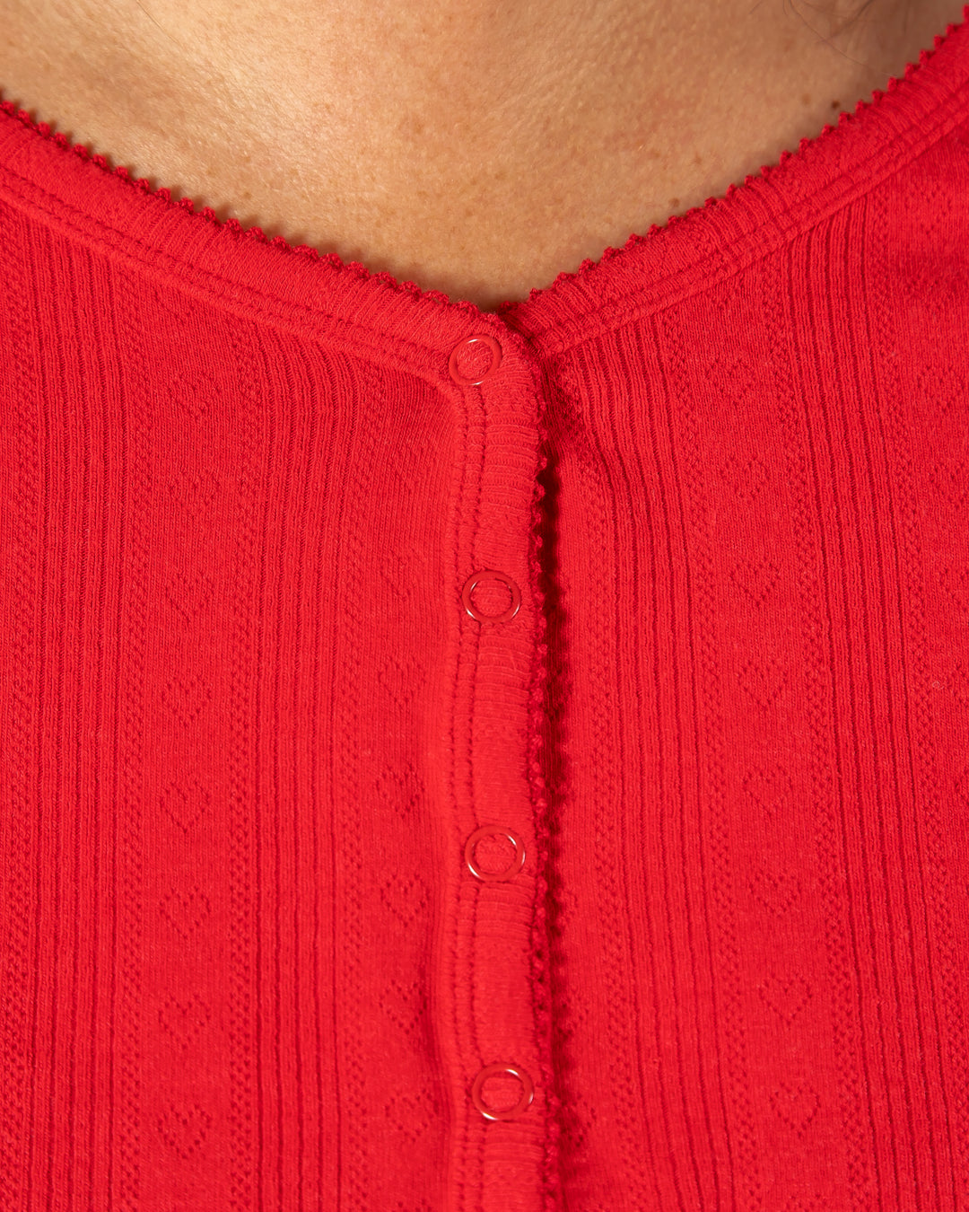 Red Two Piece Long Pajama Set