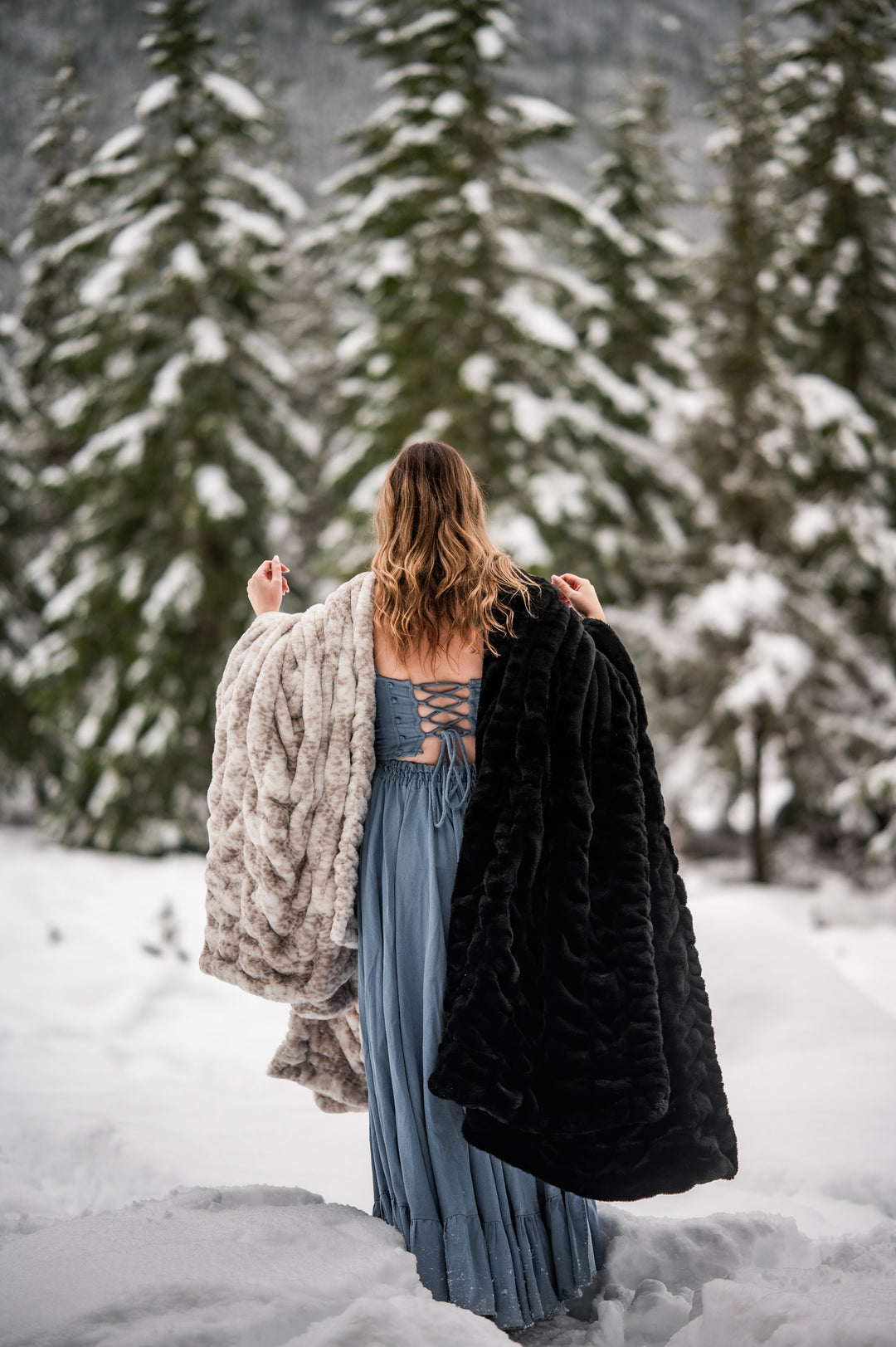 Midnight Black Double-sided Minky Blanket