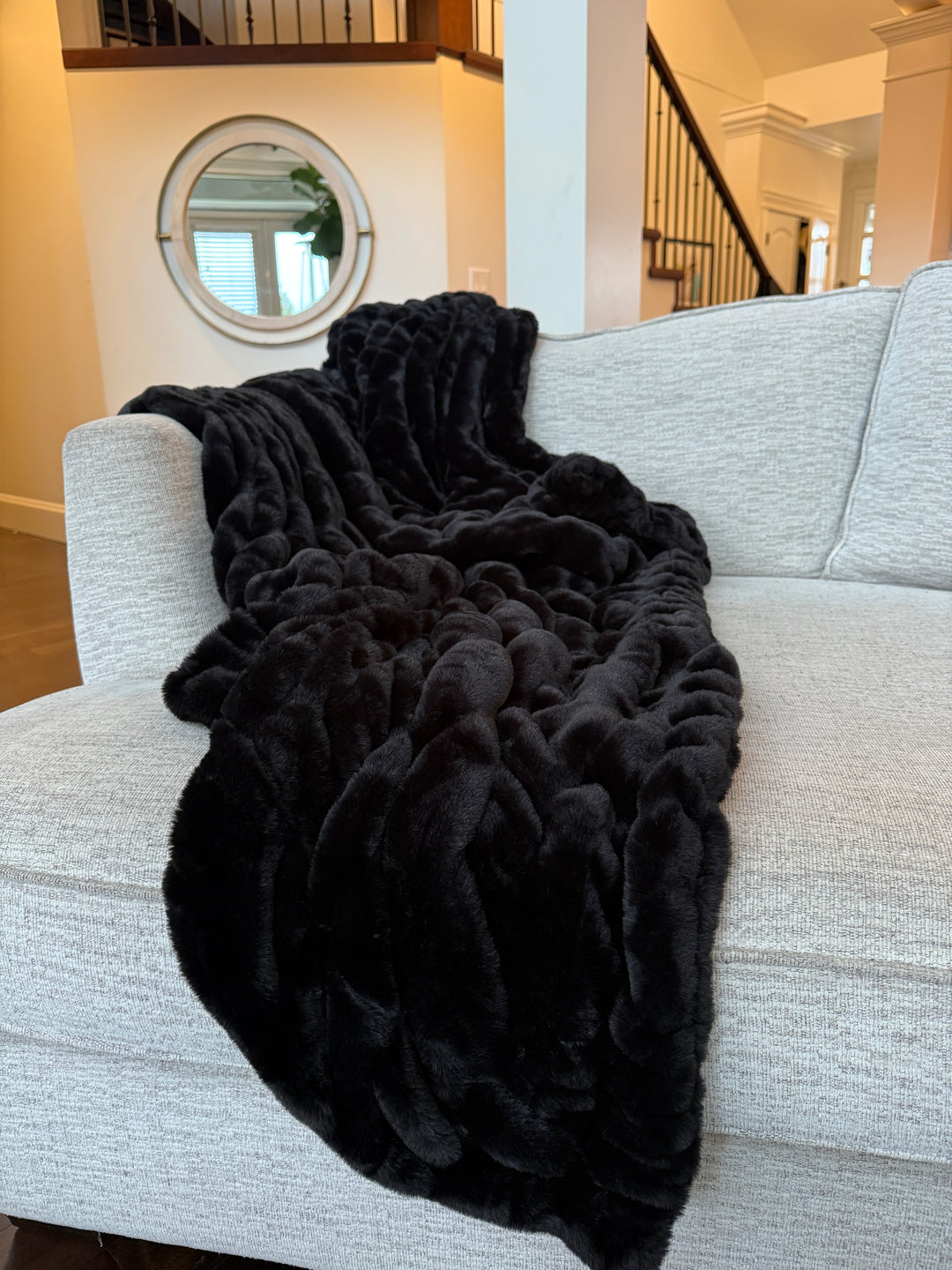 Midnight Black Double-sided Minky Blanket