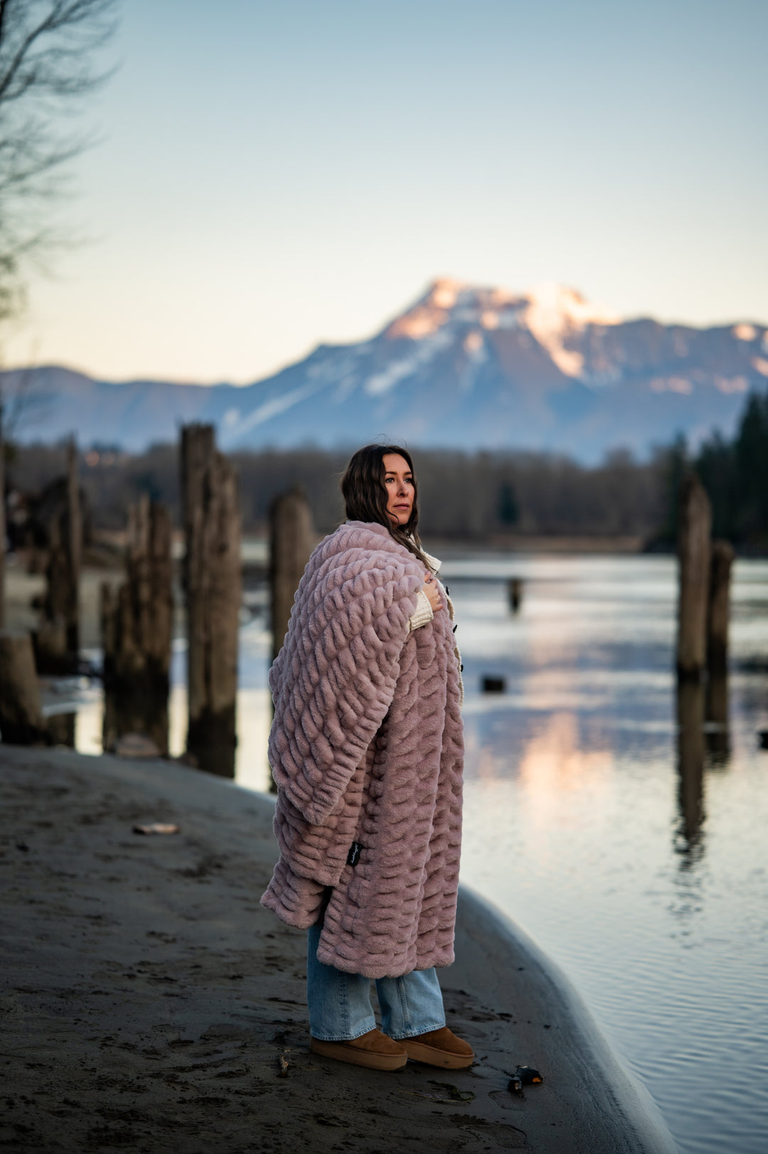 Milk Chocolate Mauve Minky Blanket