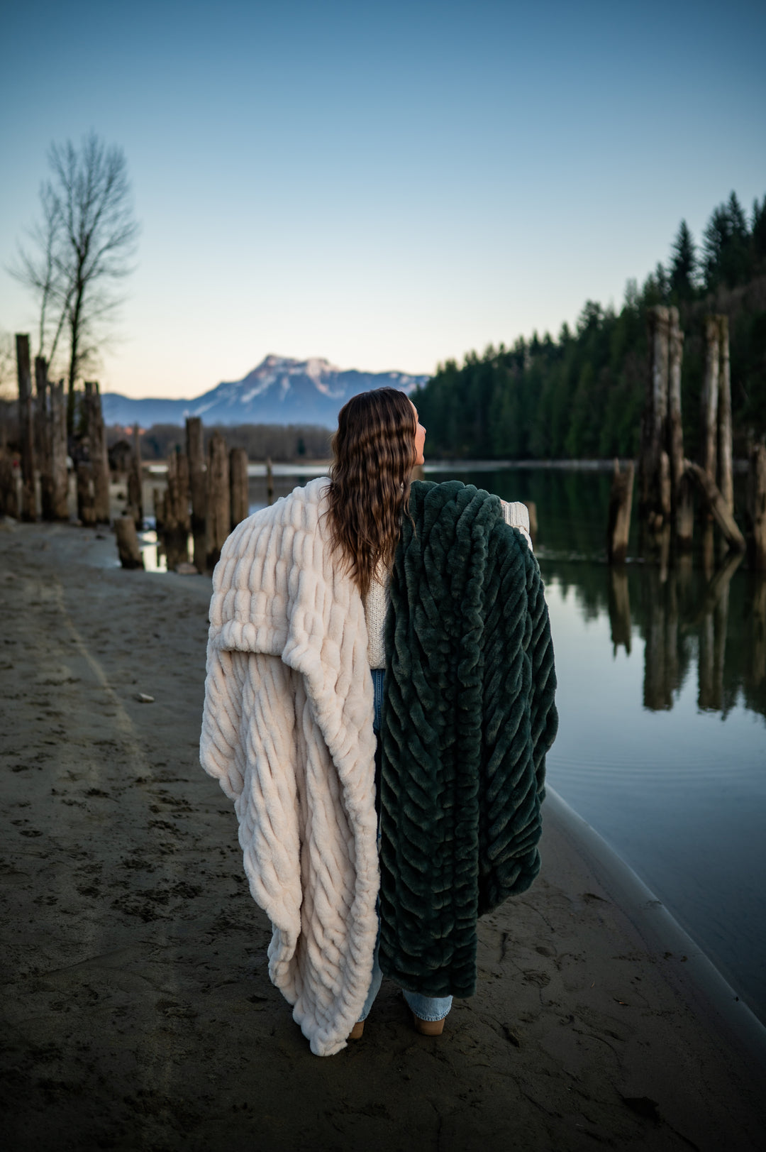 Deep Forest Green Minky Blanket