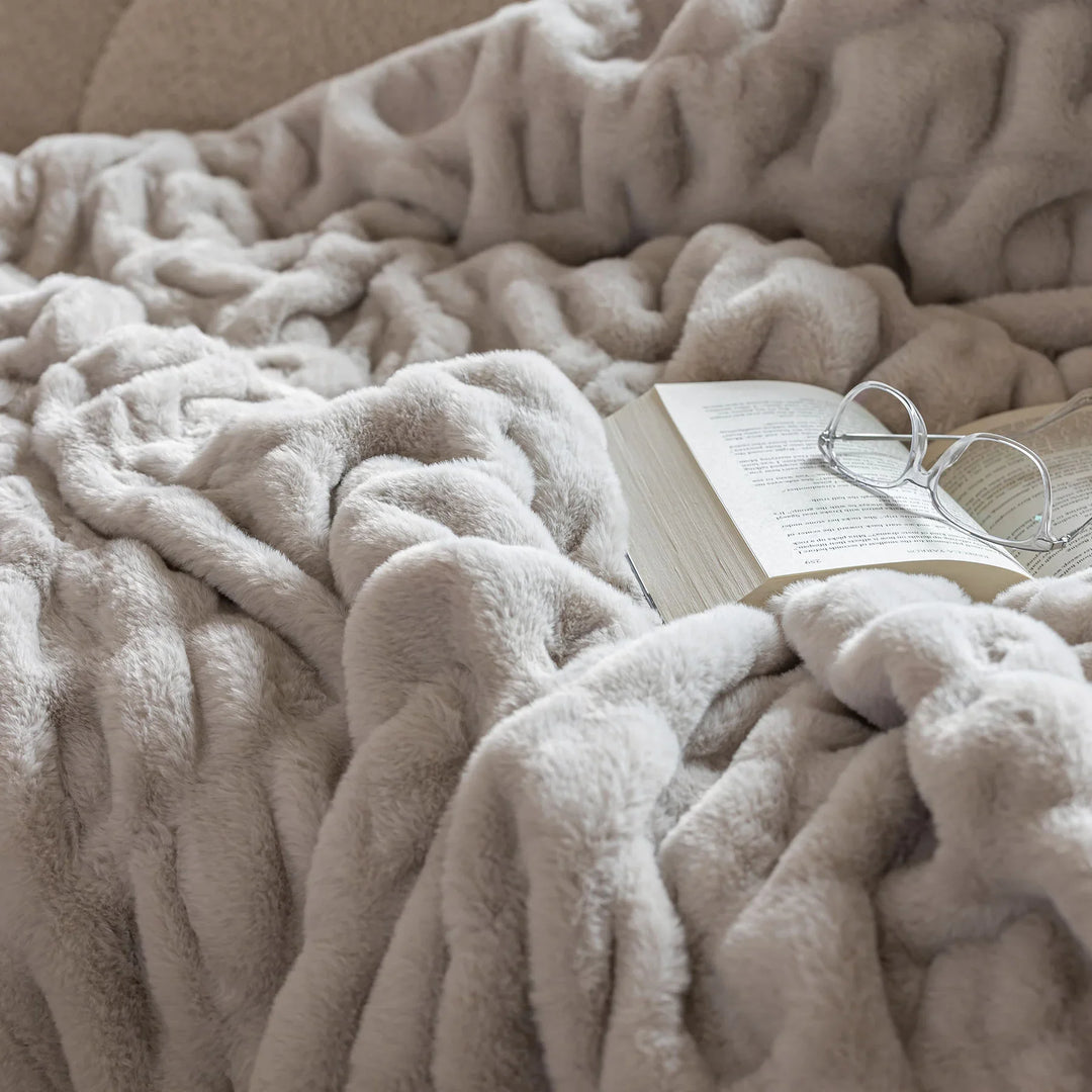 Greige Double-sided Minky Blanket