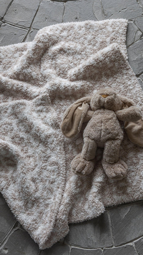 Blushing Beige & White Leopard Print Toddler Blanket