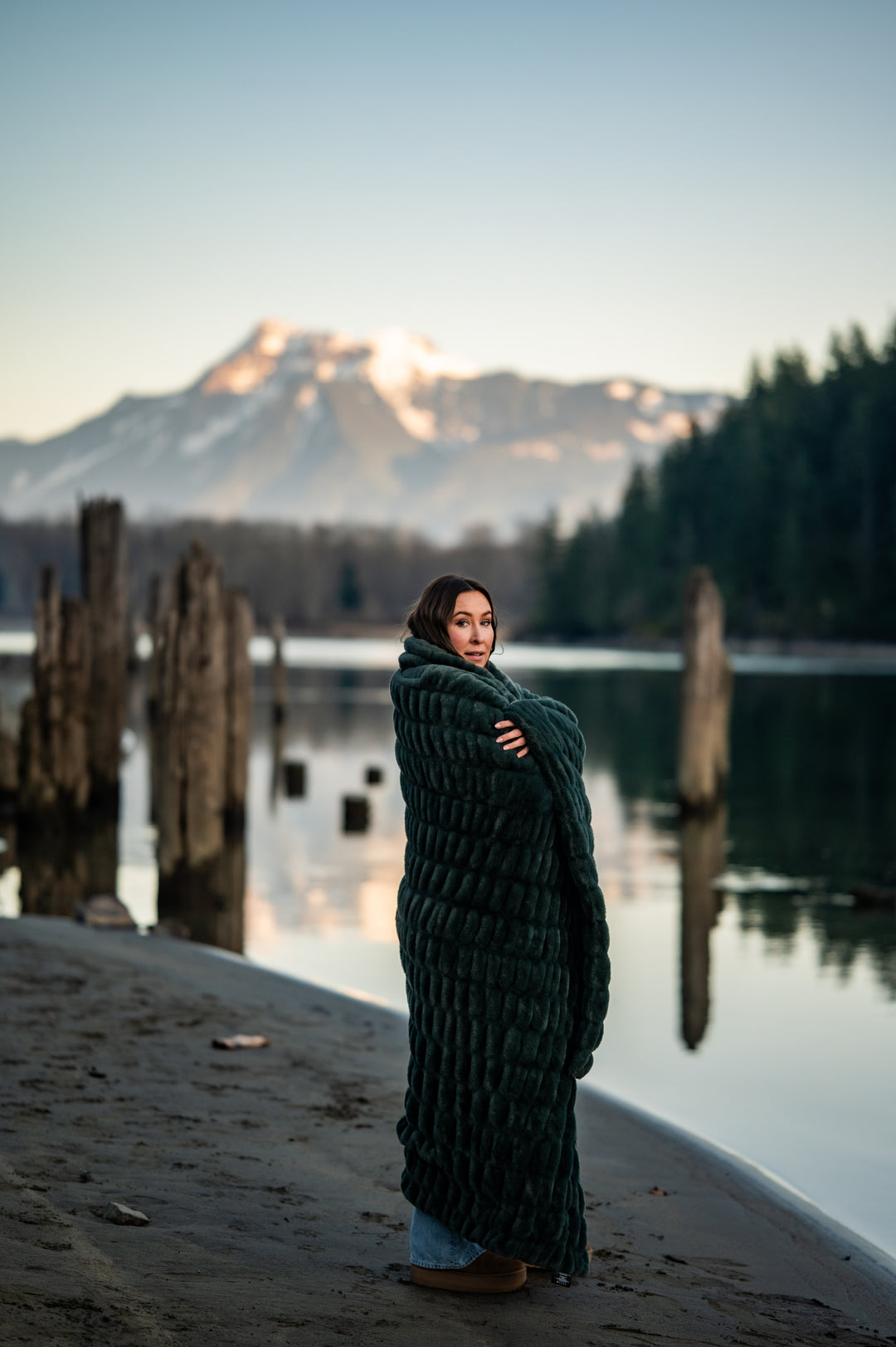 Deep Forest Green Minky Blanket