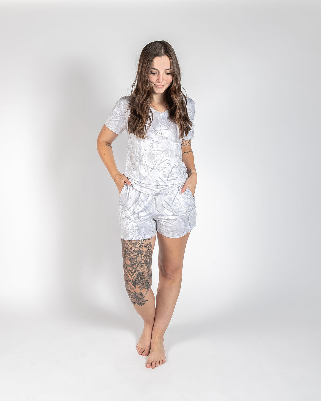 Ladies T-Shirt & Short PJ Set - Camo