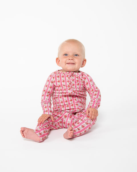 Convertible Footed Onesie - Rose & Bows