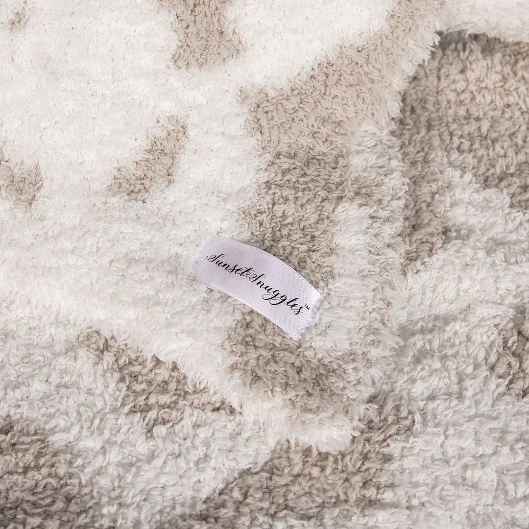 Blushing Beige & White Cow Print Throw