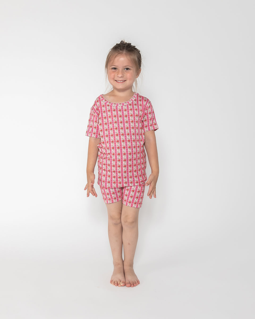 Kids Short PJ Set - Rose & Bows