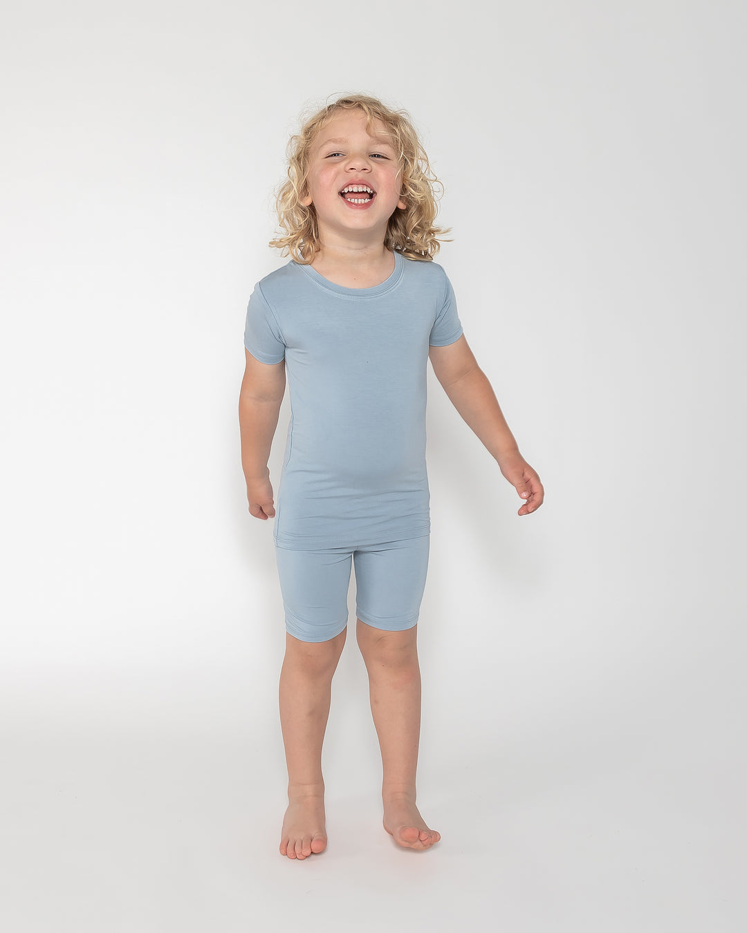 Kids Short PJ Set - Dusty Blue