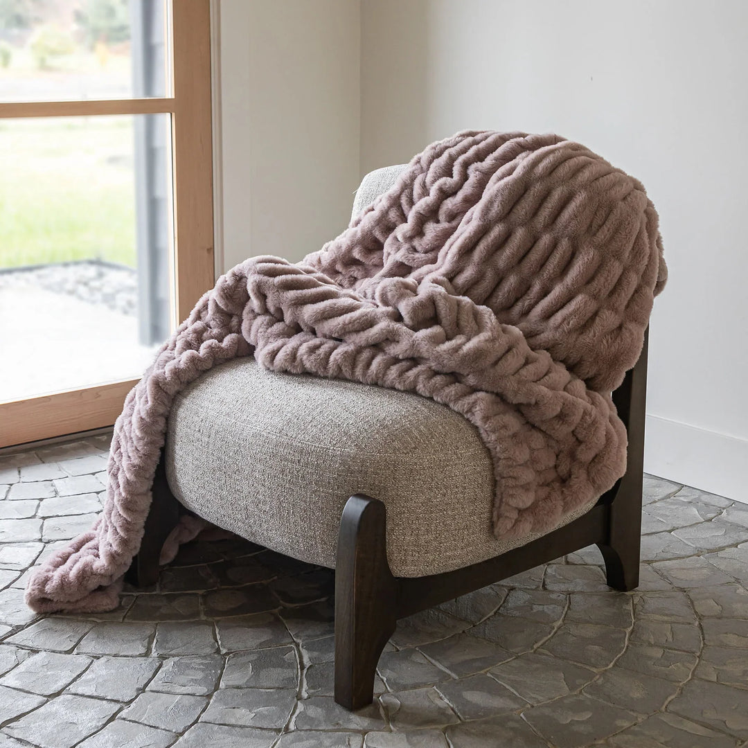 Milk Chocolate Mauve Minky Blanket
