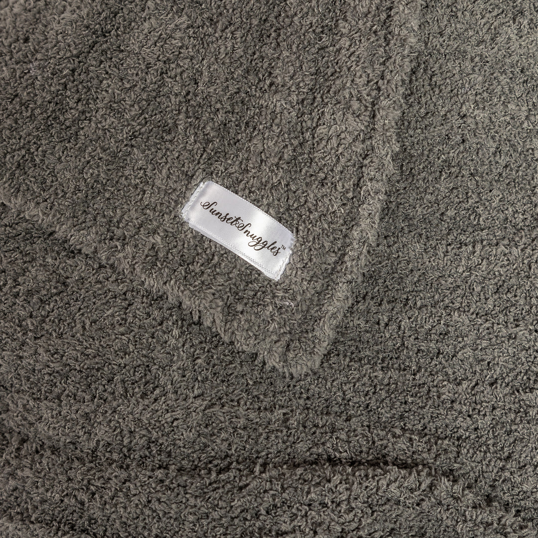 Charcoal Ribbed Extended Throw