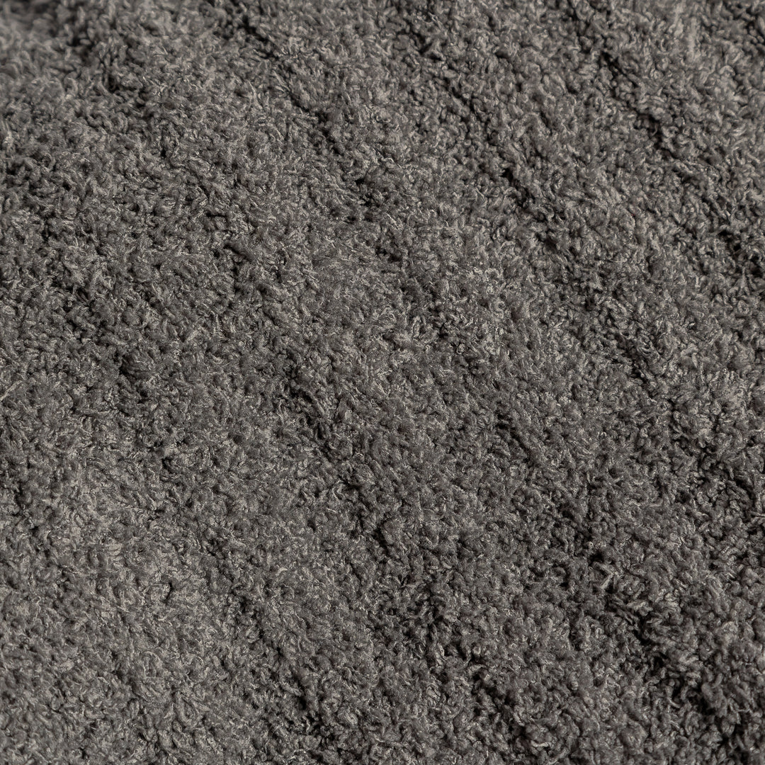 Charcoal Ribbed Extended Throw