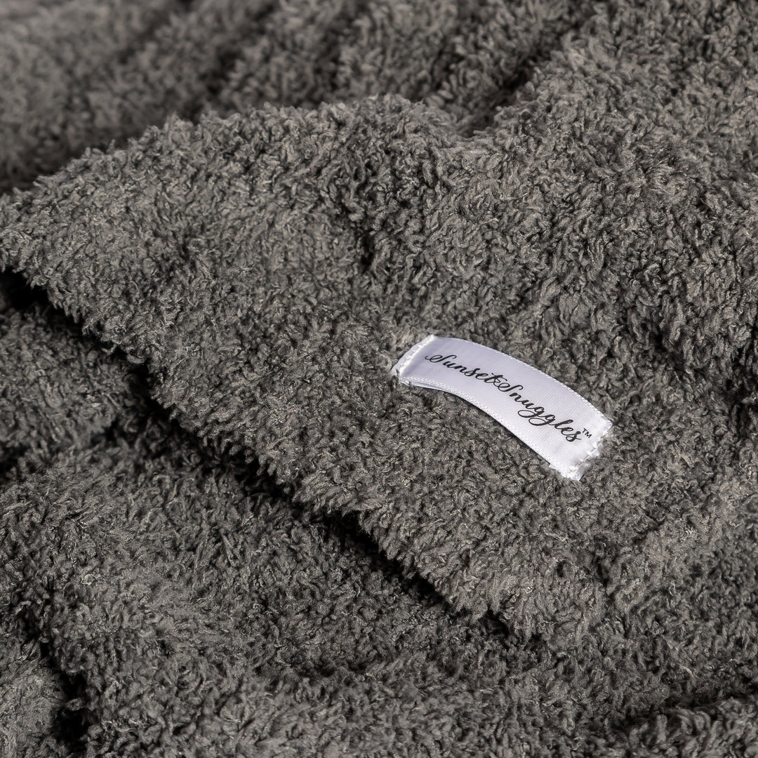 Ribbed Charcoal Toddler Blanket