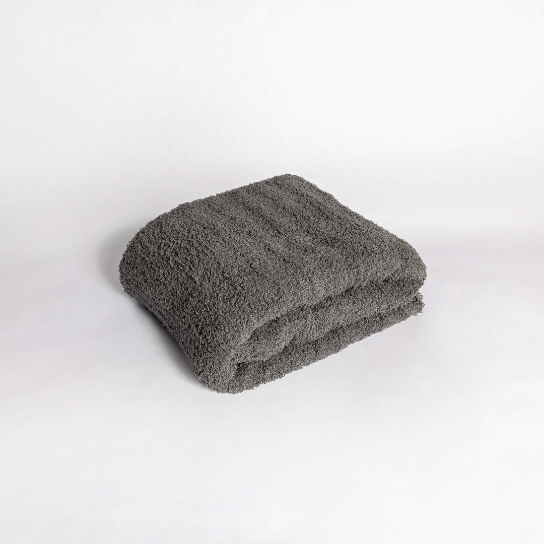 Ribbed Charcoal Toddler Blanket