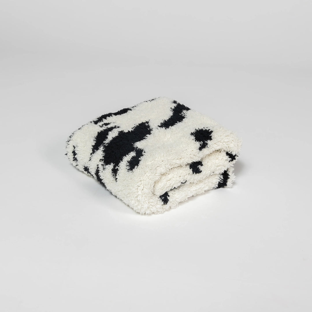 Tap Shoe & Baby's Breath Cow Print Lovey Baby Blanket
