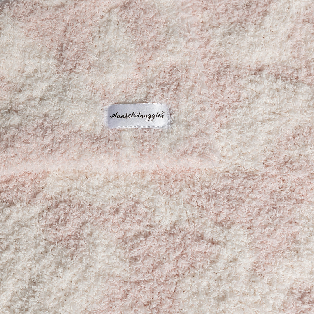 Primrose Pink and Soft White Vintage Floral Print Toddler Blanket