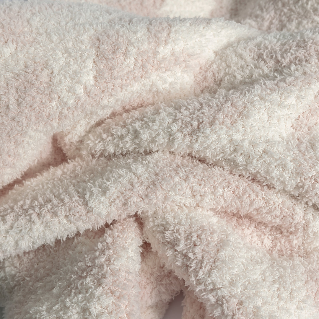 Primrose Pink and Soft White Vintage Floral Print Toddler Blanket