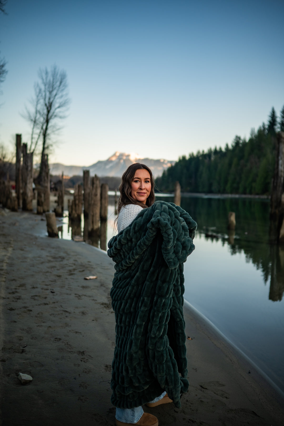 Deep Forest Green Minky Blanket