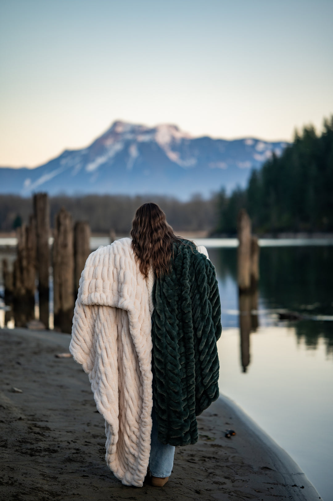 Deep Forest Green Minky Blanket