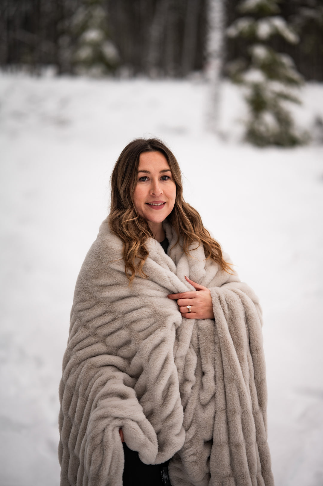 Greige Double-sided Minky Blanket