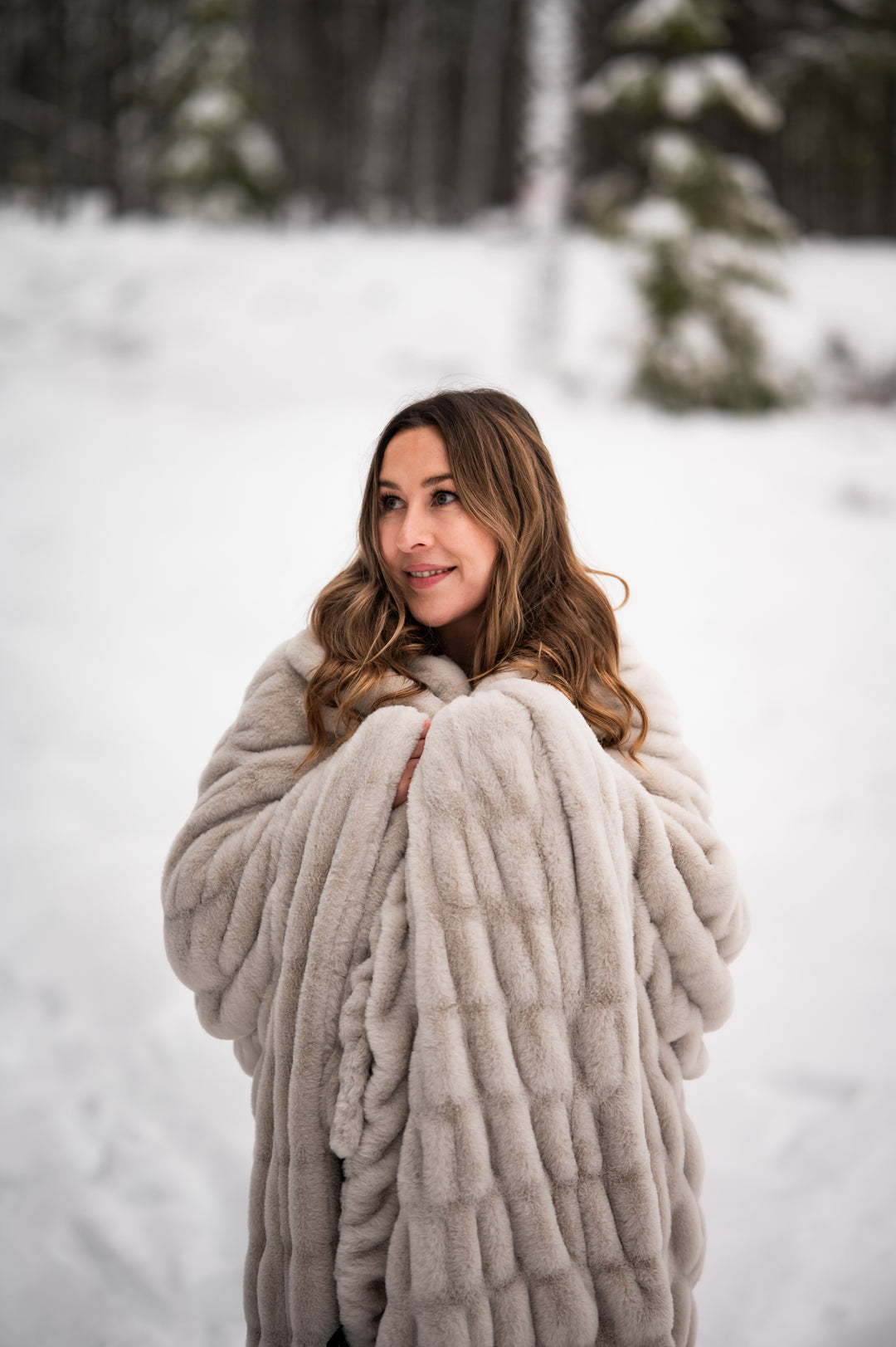 Greige Double-sided Minky Blanket