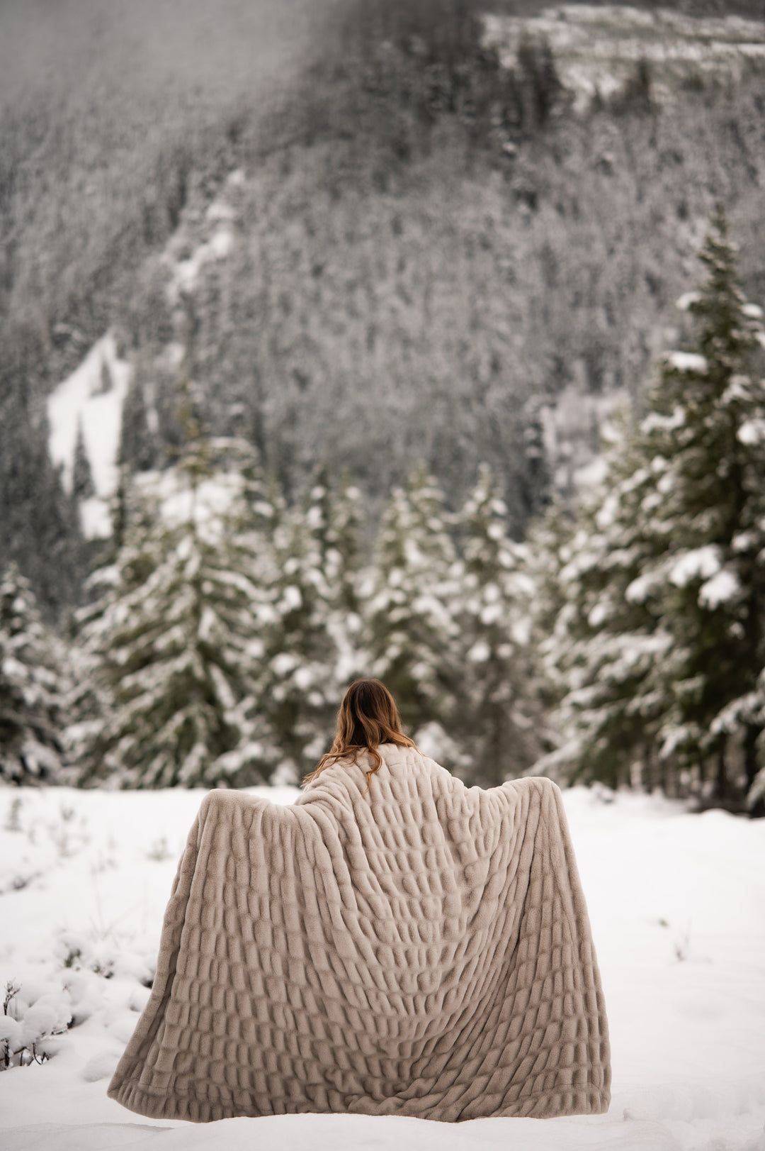 Greige Double-sided Minky Blanket